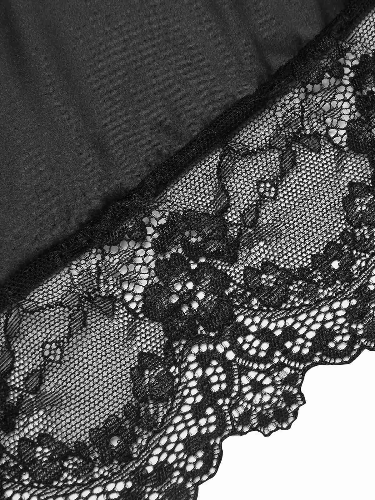 1970s Lace Patchwork Spaghetti Straps Nightgown - Image 10