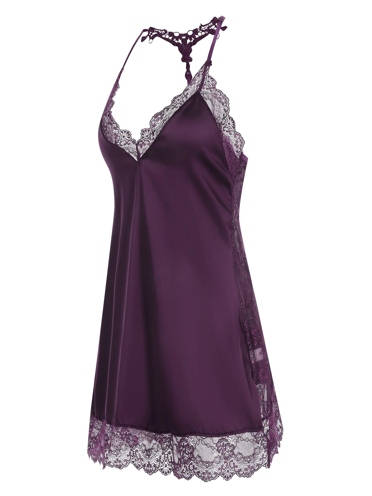 1970s Lace Patchwork Spaghetti Straps Nightgown - Image 2