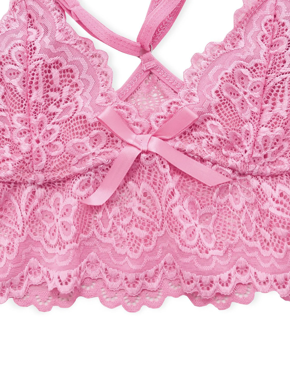 1970S Lace Sheer Petal Ruffle Trim Lingerie Set - Image 5
