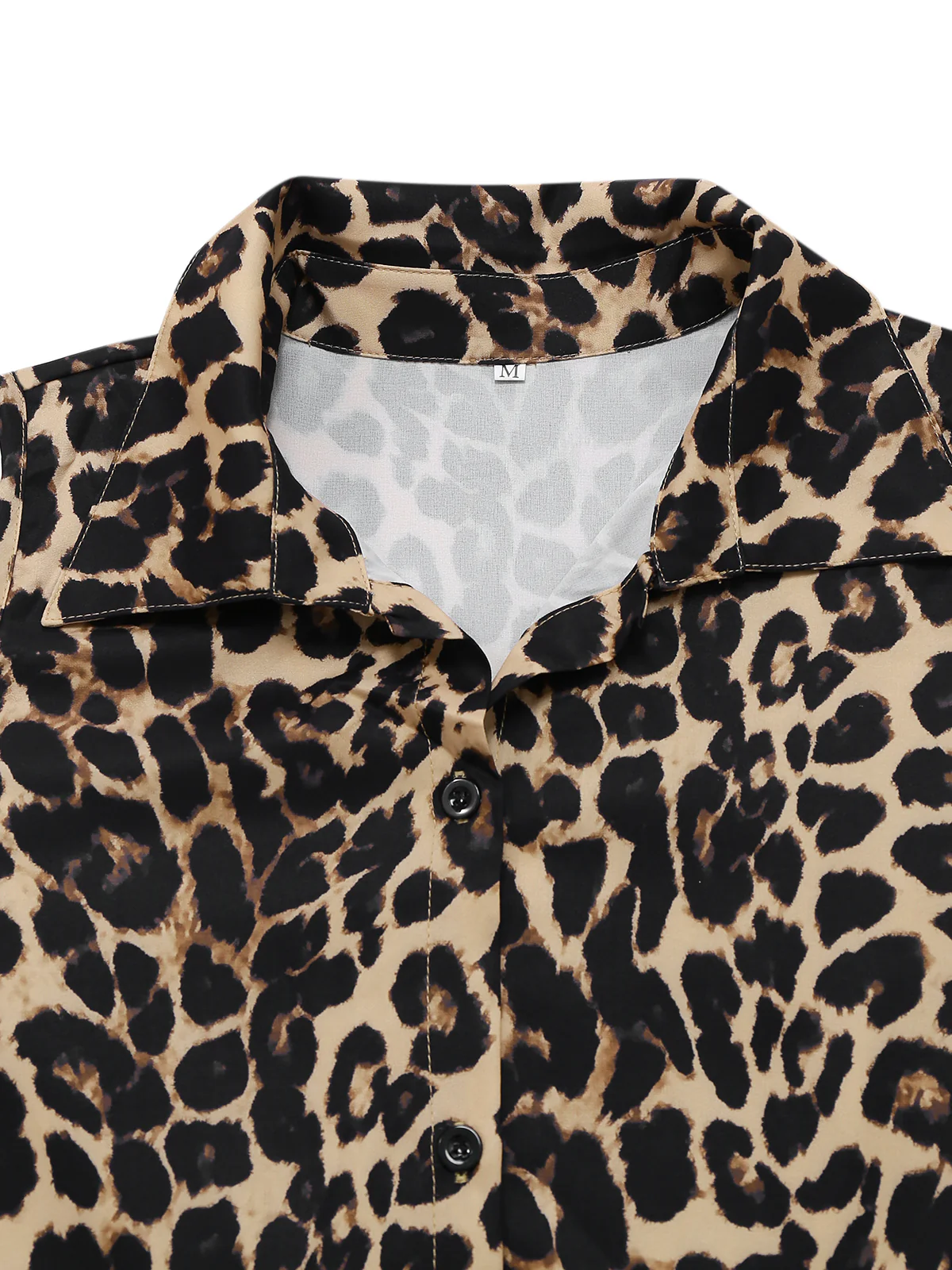 1970s Lapel Leopard Sleeveless Belted Jumpsuit - Image 3