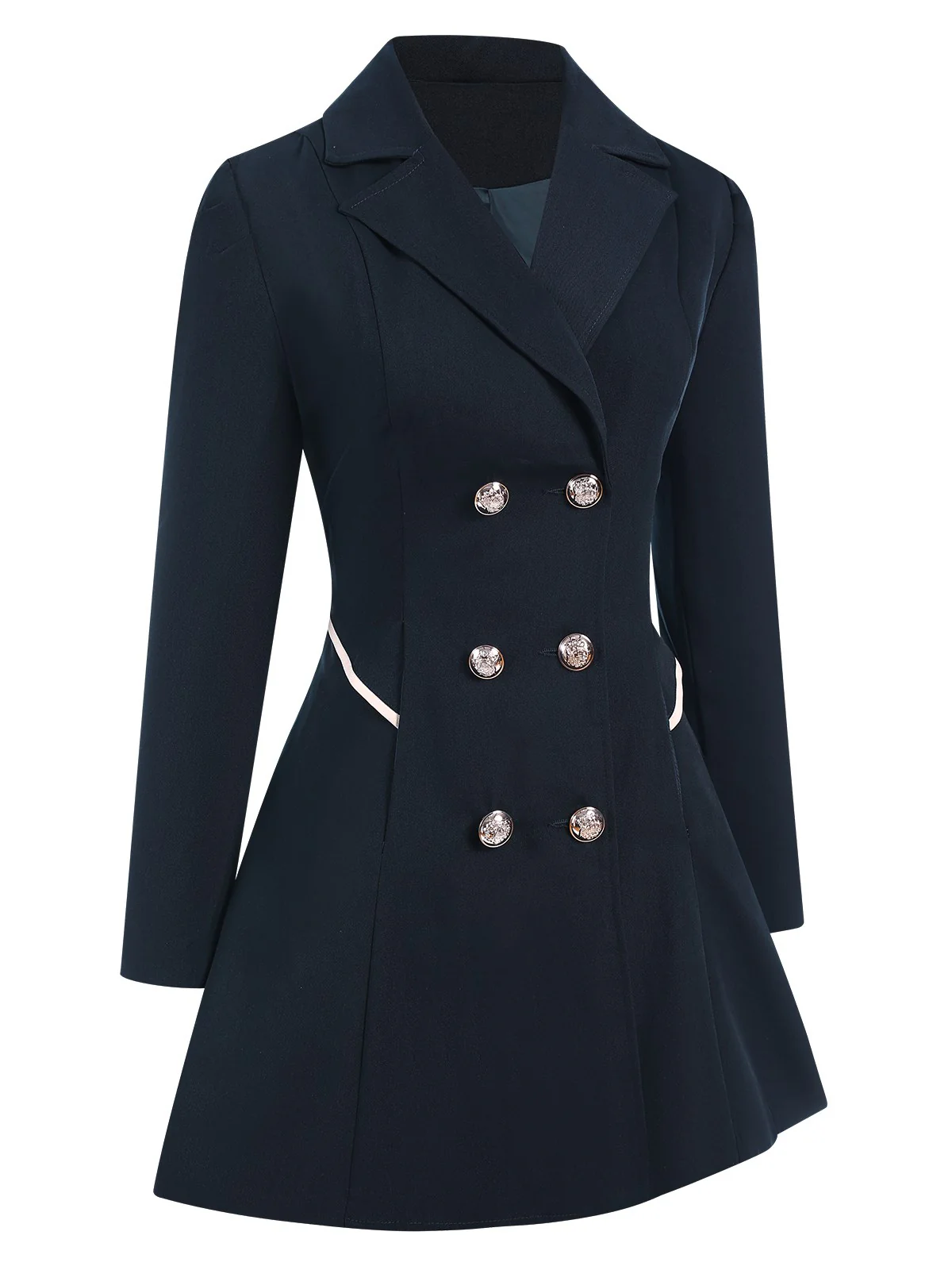1970s Solid Lapel Double-Breasted Coat - Image 6