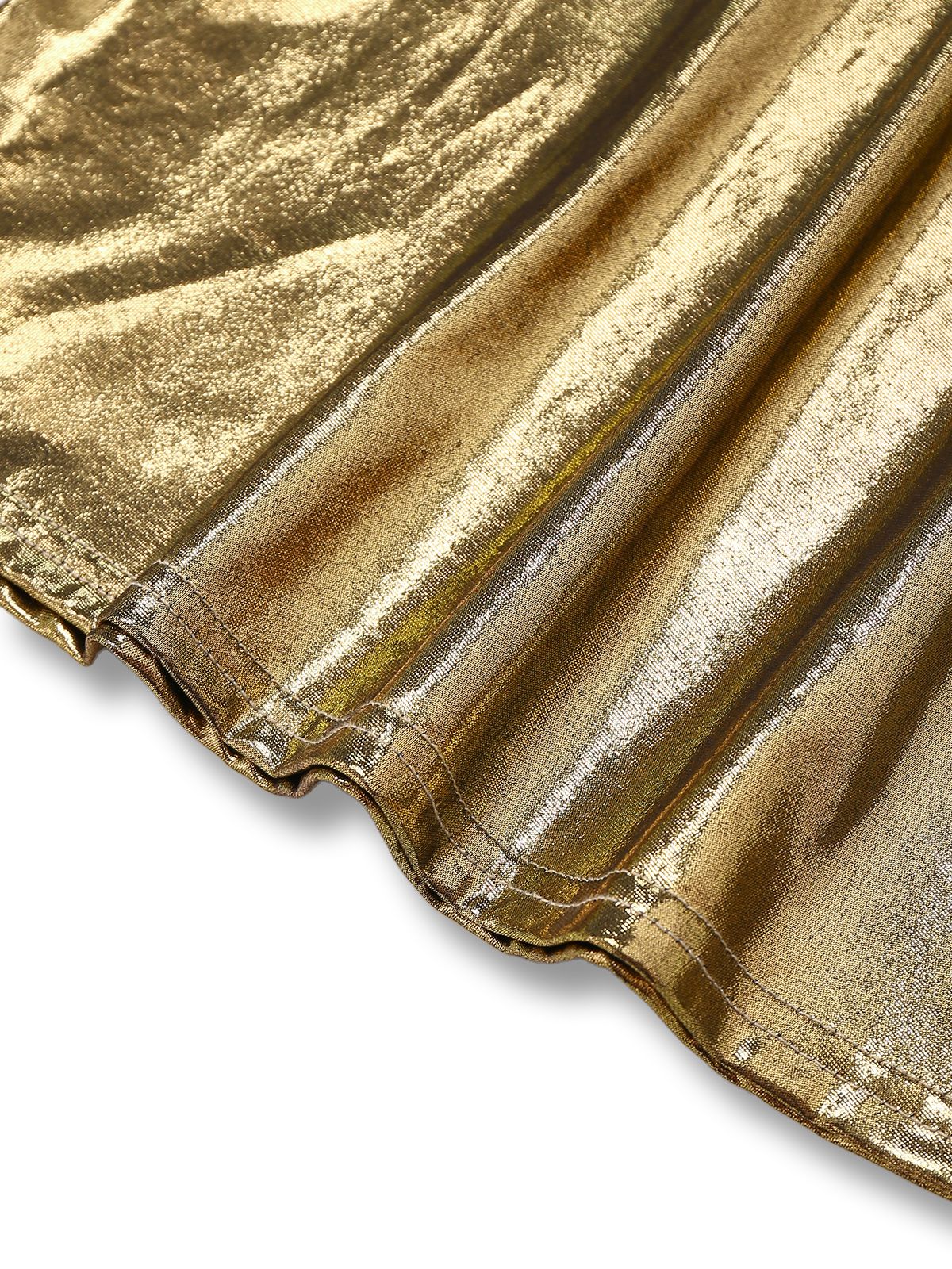 1970s Metallic Disco Halter Belted Jumpsuit - Image 4
