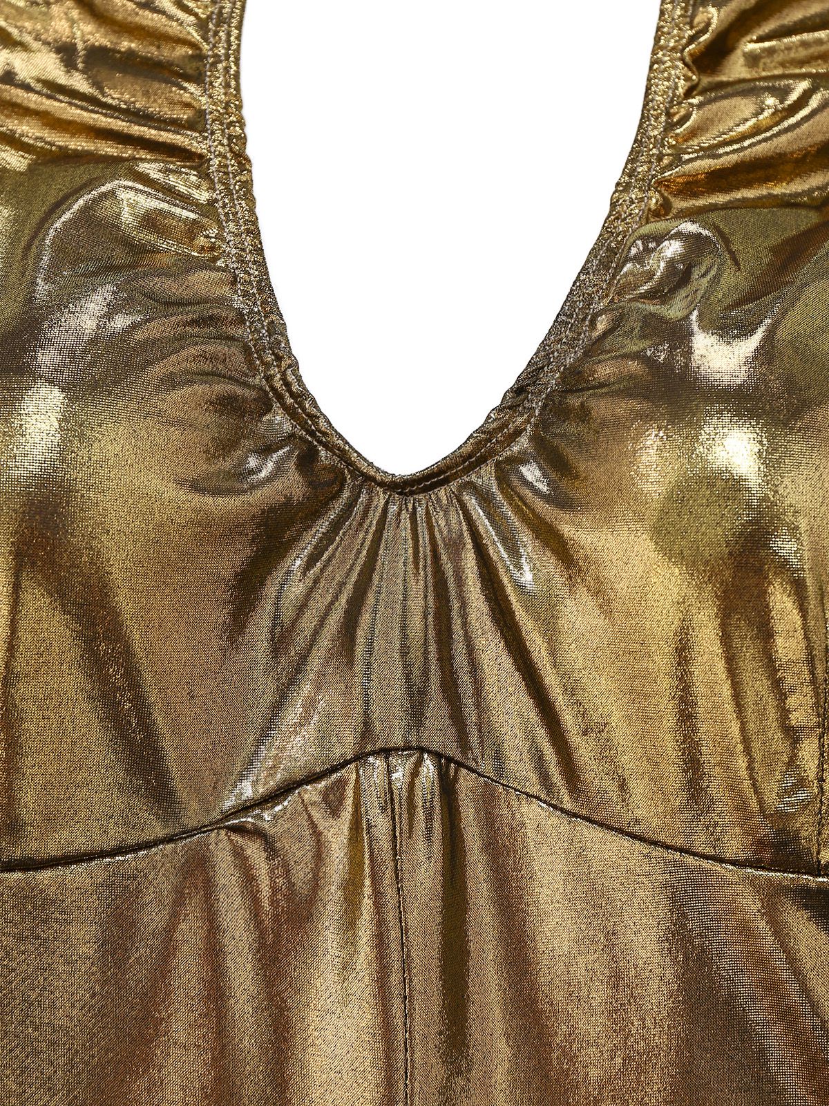 1970s Metallic Disco Halter Belted Jumpsuit - Image 6