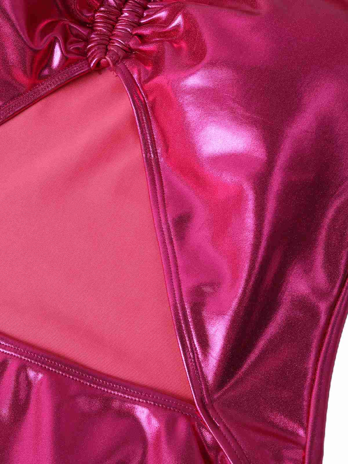1970s Metallic Halter Neck Cutout One-Piece Swimsuit - Image 6