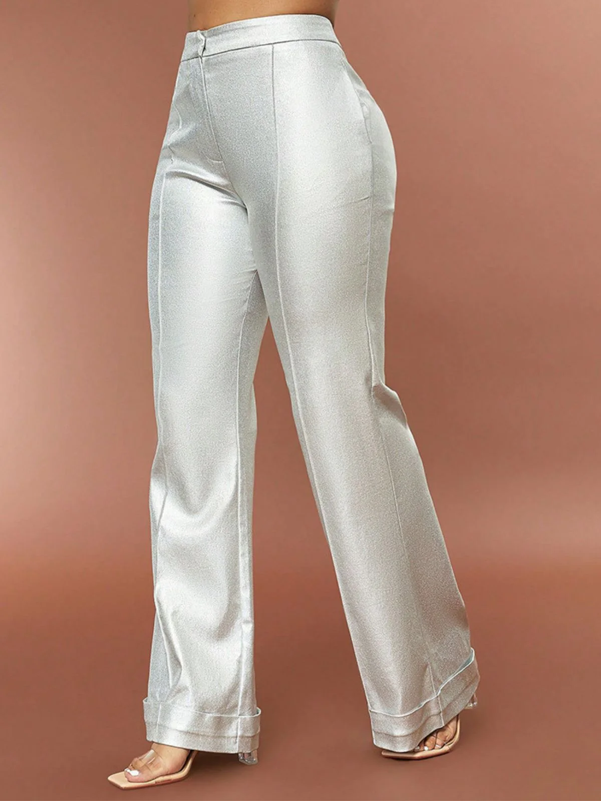 1970s Metallic High-Waist Flared Pants - Image 5