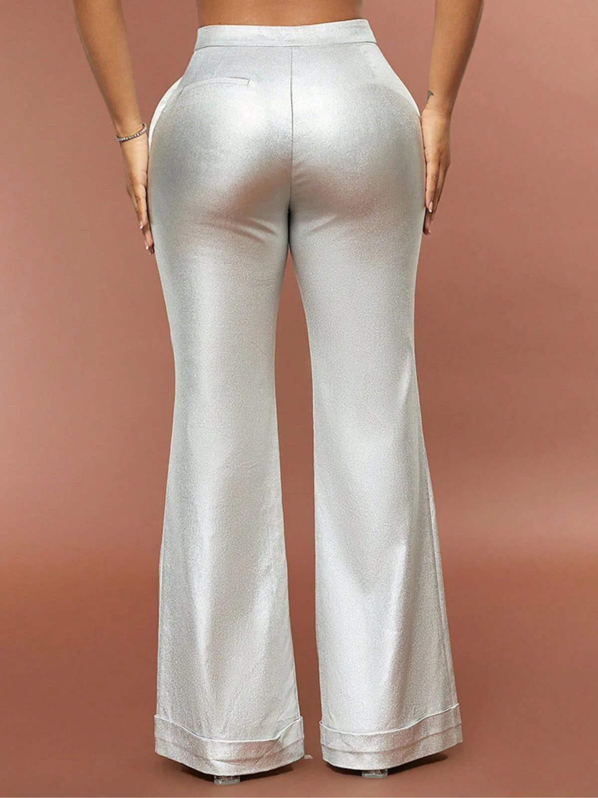 1970s Metallic High-Waist Flared Pants - Image 6