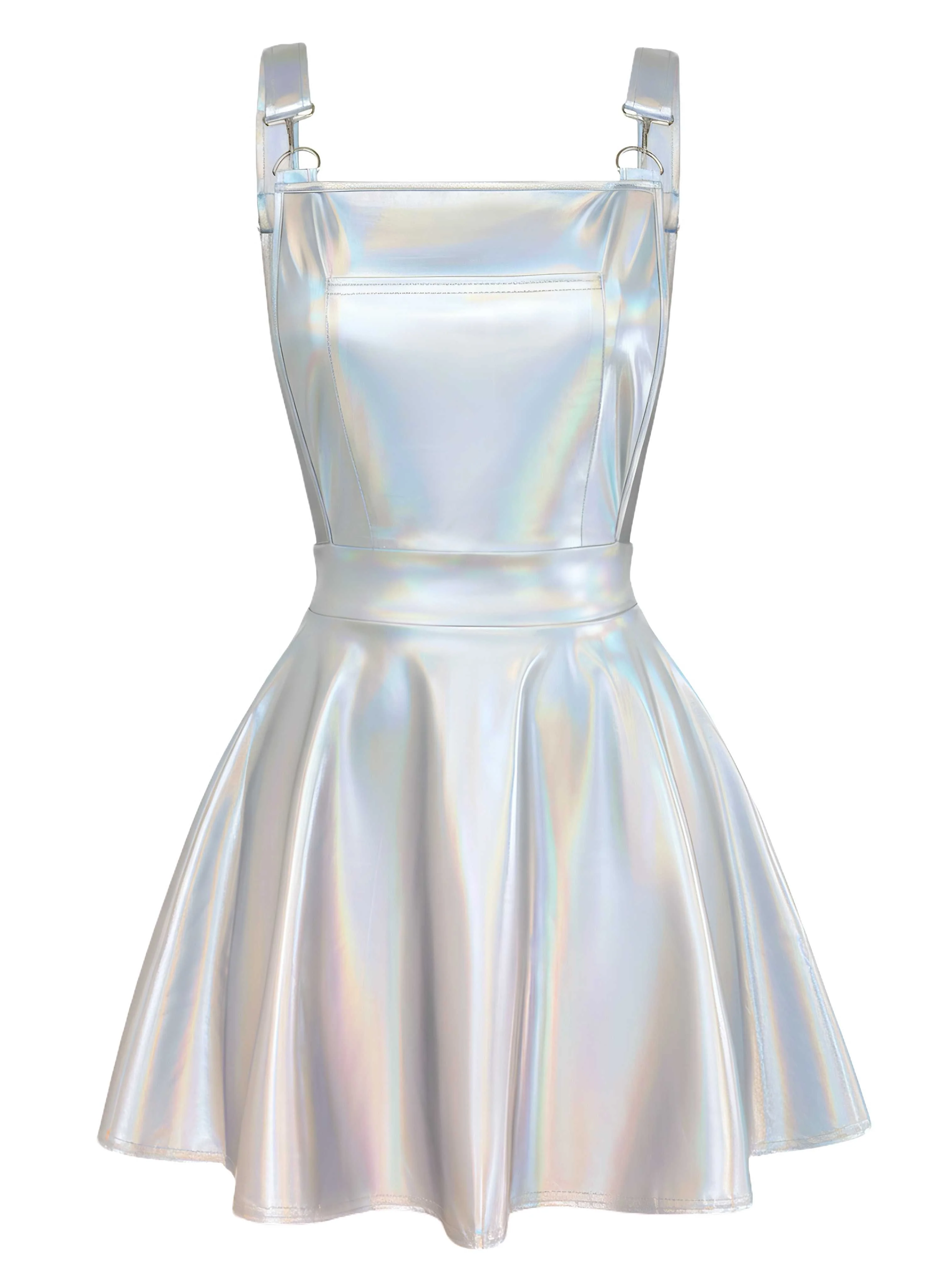 1970s Metallic Holographic Suspender Dress - Image 10