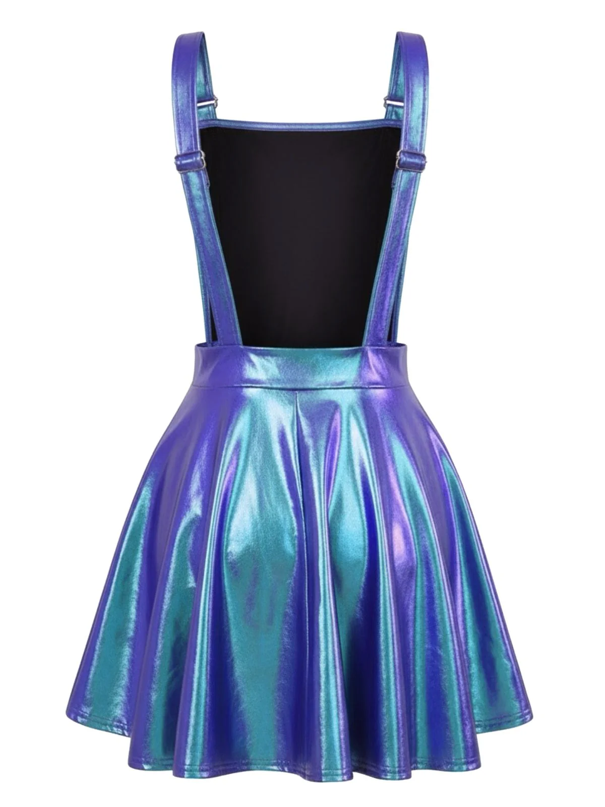 1970s Metallic Holographic Suspender Dress - Image 7