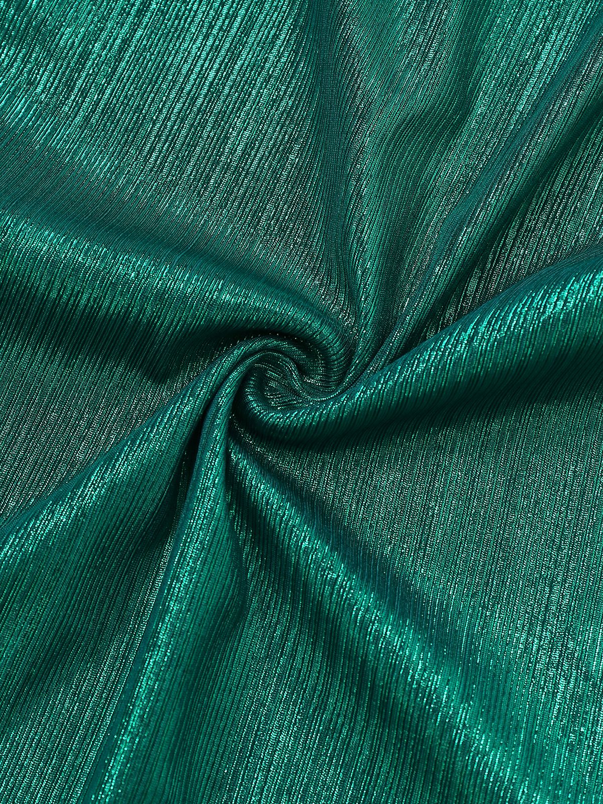 1970s Metallic V-Neck Wide-Leg Jumpsuit - Image 5