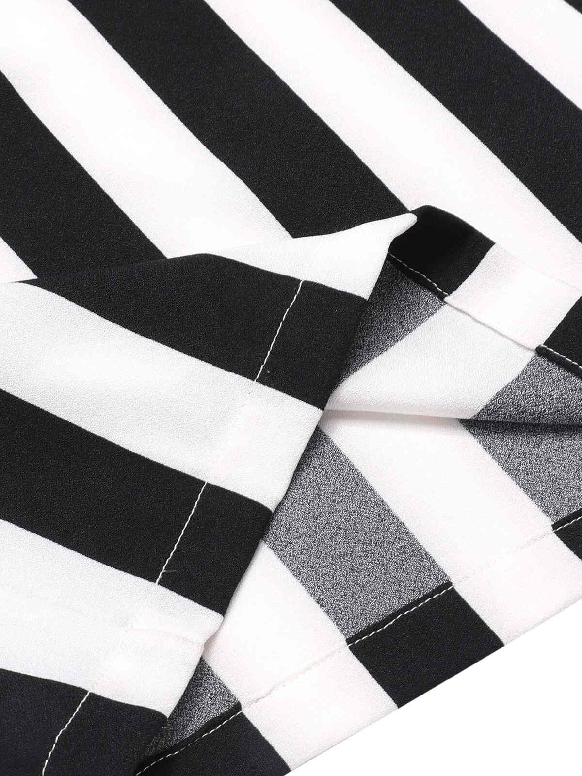 1960s Off-Shoulder Wide Stripe Jumpsuit - Image 6