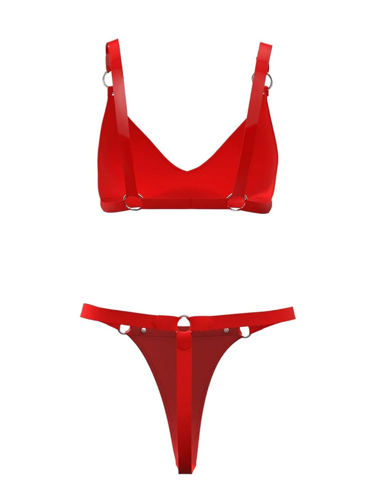 1970s Patent Leather Punk Style Bra & Thong - Image 3