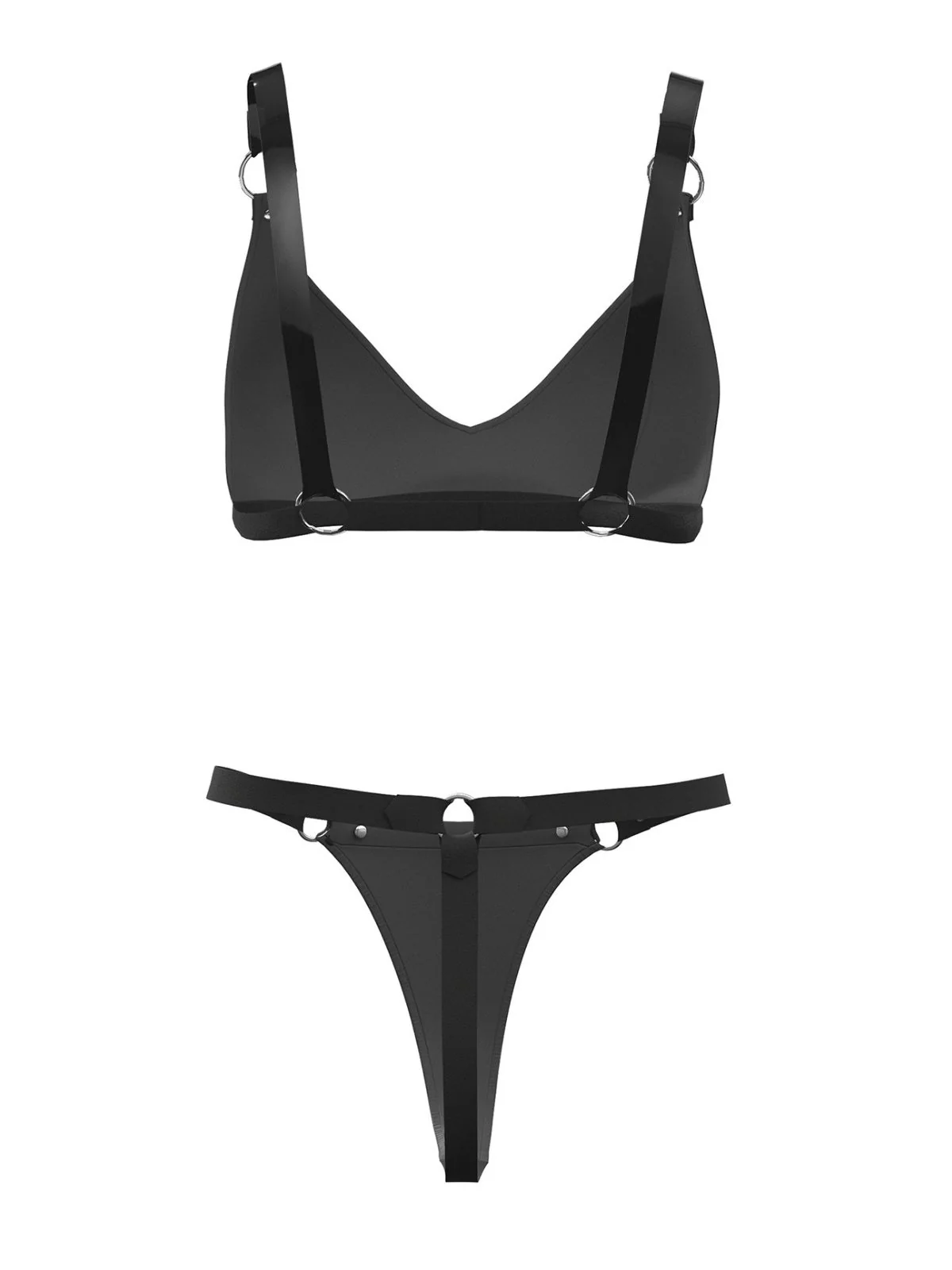 1970s Patent Leather Punk Style Bra & Thong - Image 6