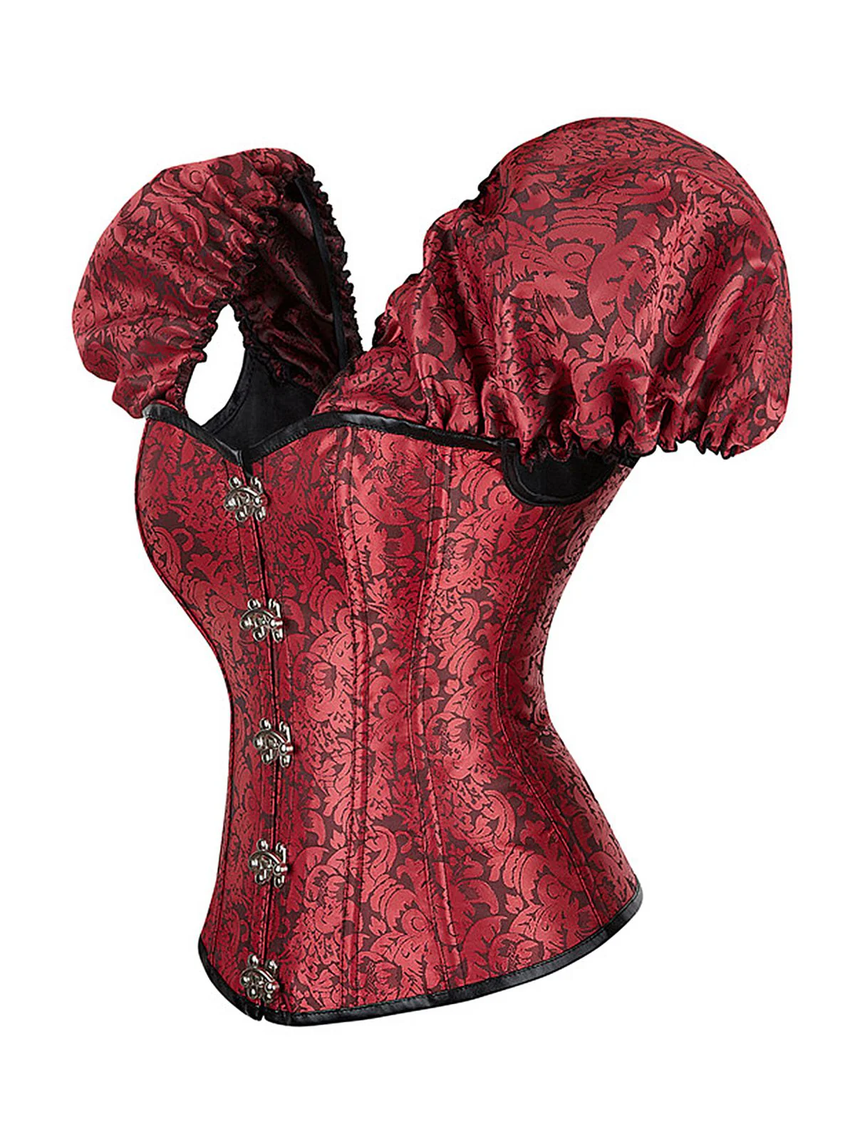 1970s Petal Neck Steampunk Puff Sleeve Top - Image 2