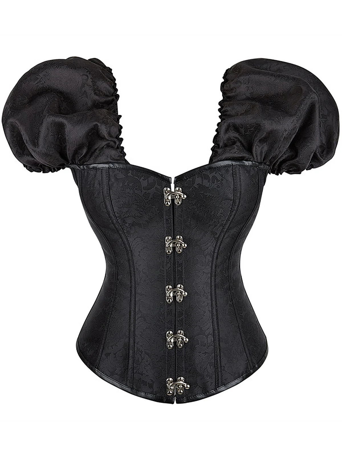 1970s Petal Neck Steampunk Puff Sleeve Top - Image 8