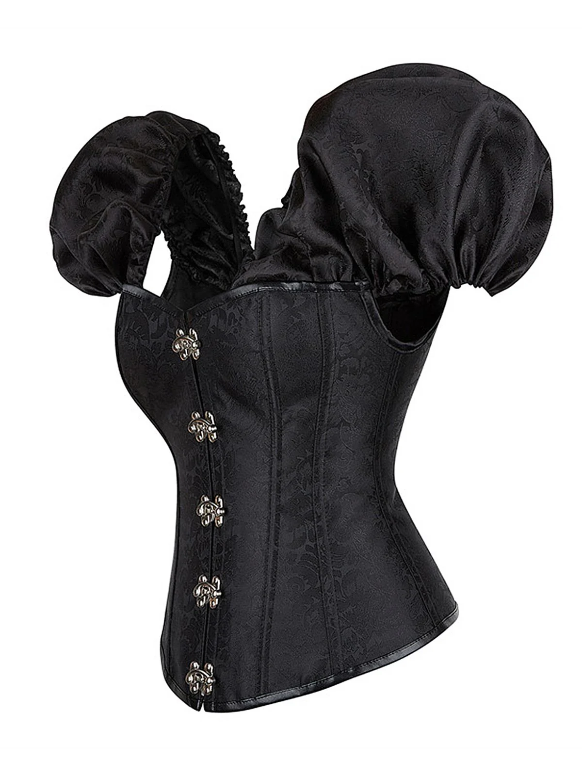 1970s Petal Neck Steampunk Puff Sleeve Top - Image 9