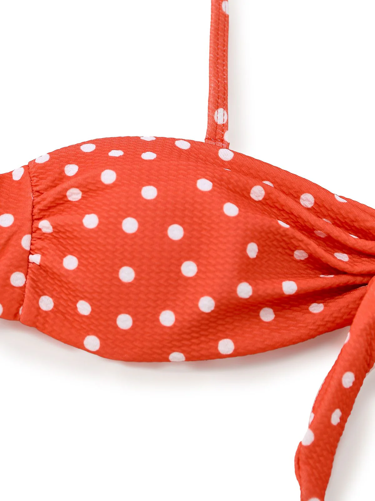 1970s Polka Dot Tie-Front Strapless Bikini Set - Image 4