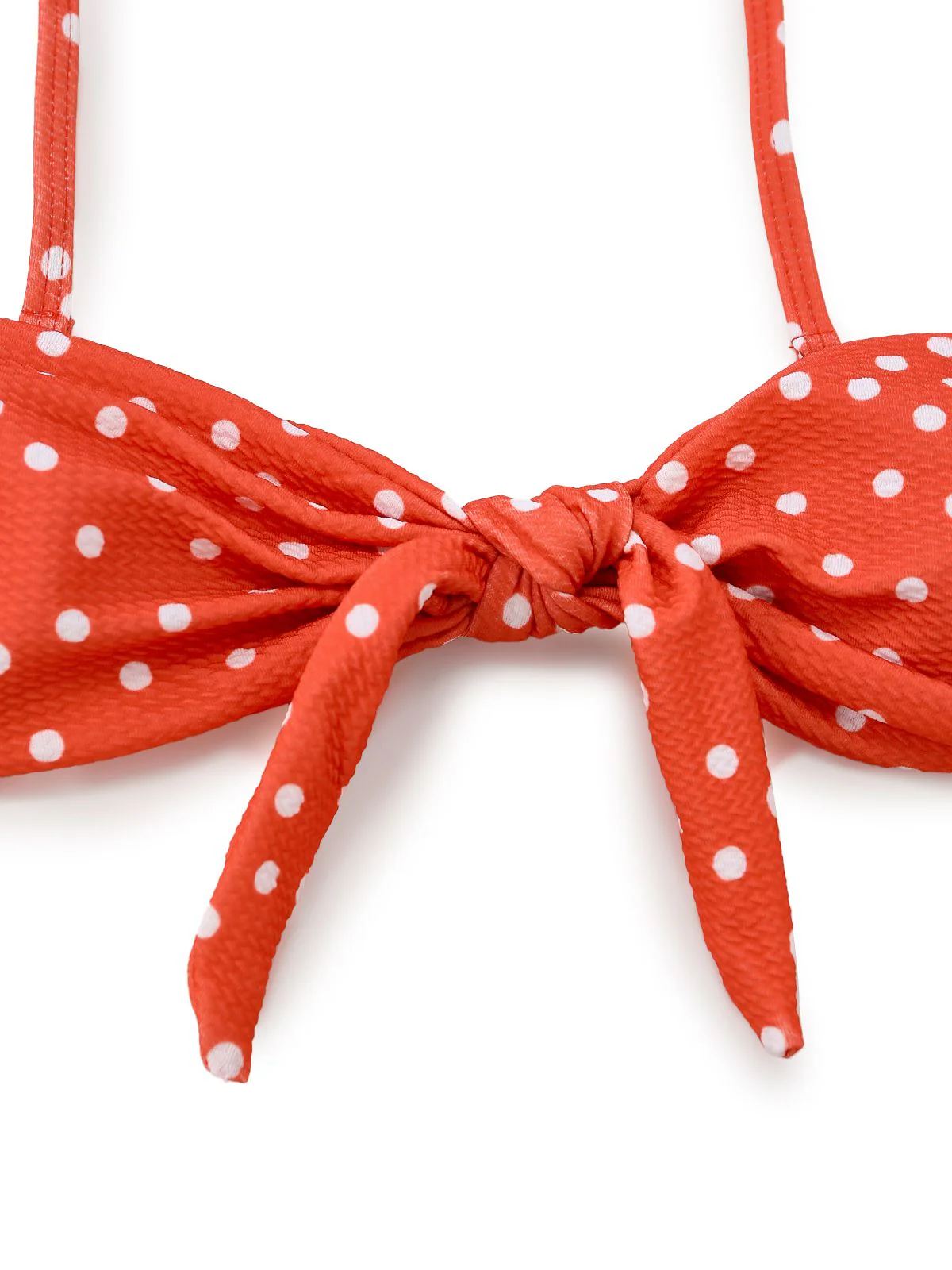 1970s Polka Dot Tie-Front Strapless Bikini Set - Image 5