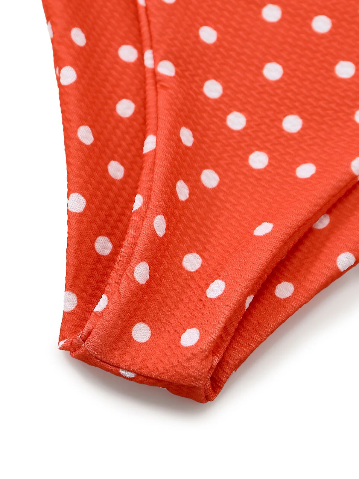 1970s Polka Dot Tie-Front Strapless Bikini Set - Image 7