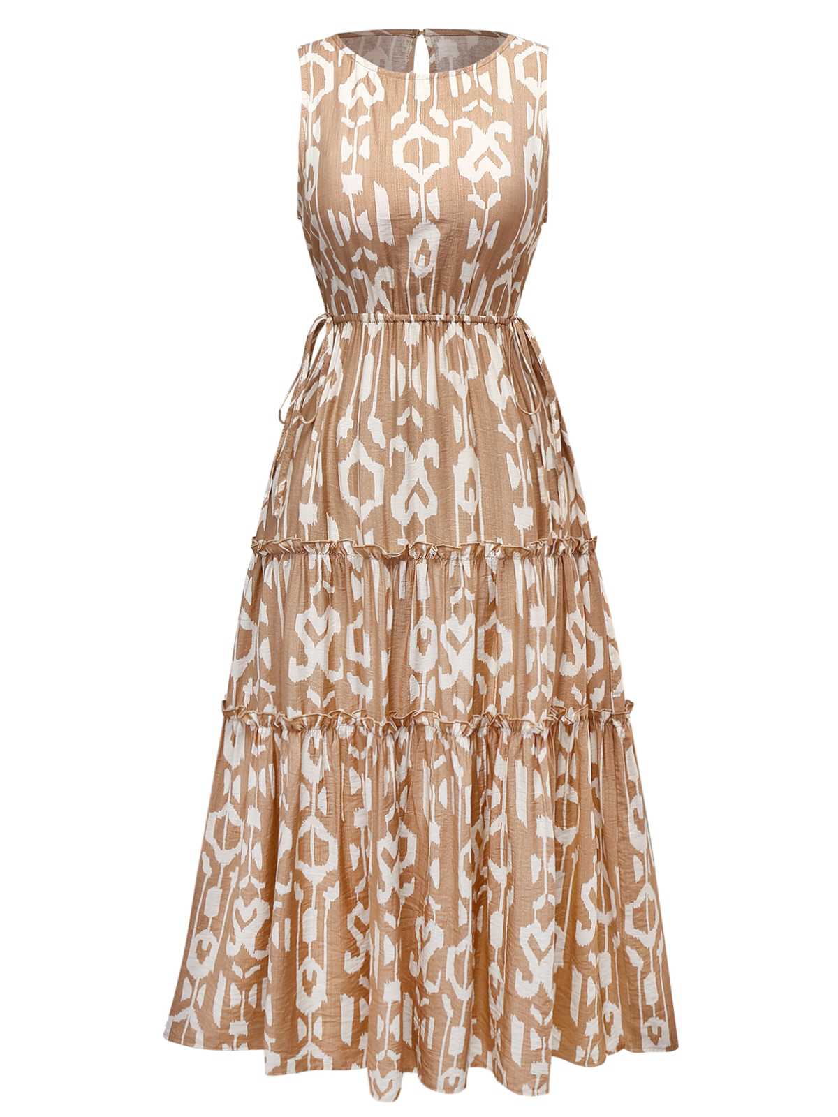 1970s Pure Cotton Round Neck Boho Midi Dress - Image 2