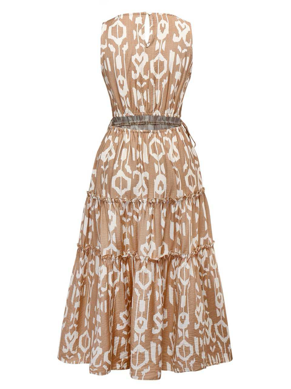 1970s Pure Cotton Round Neck Boho Midi Dress - Image 3