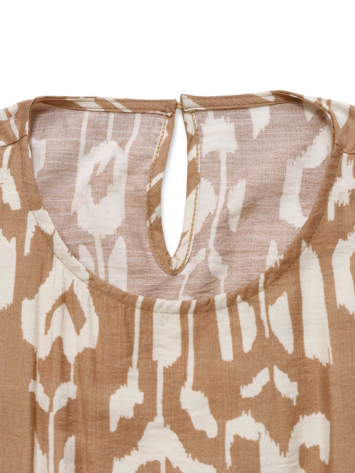 1970s Pure Cotton Round Neck Boho Midi Dress - Image 4