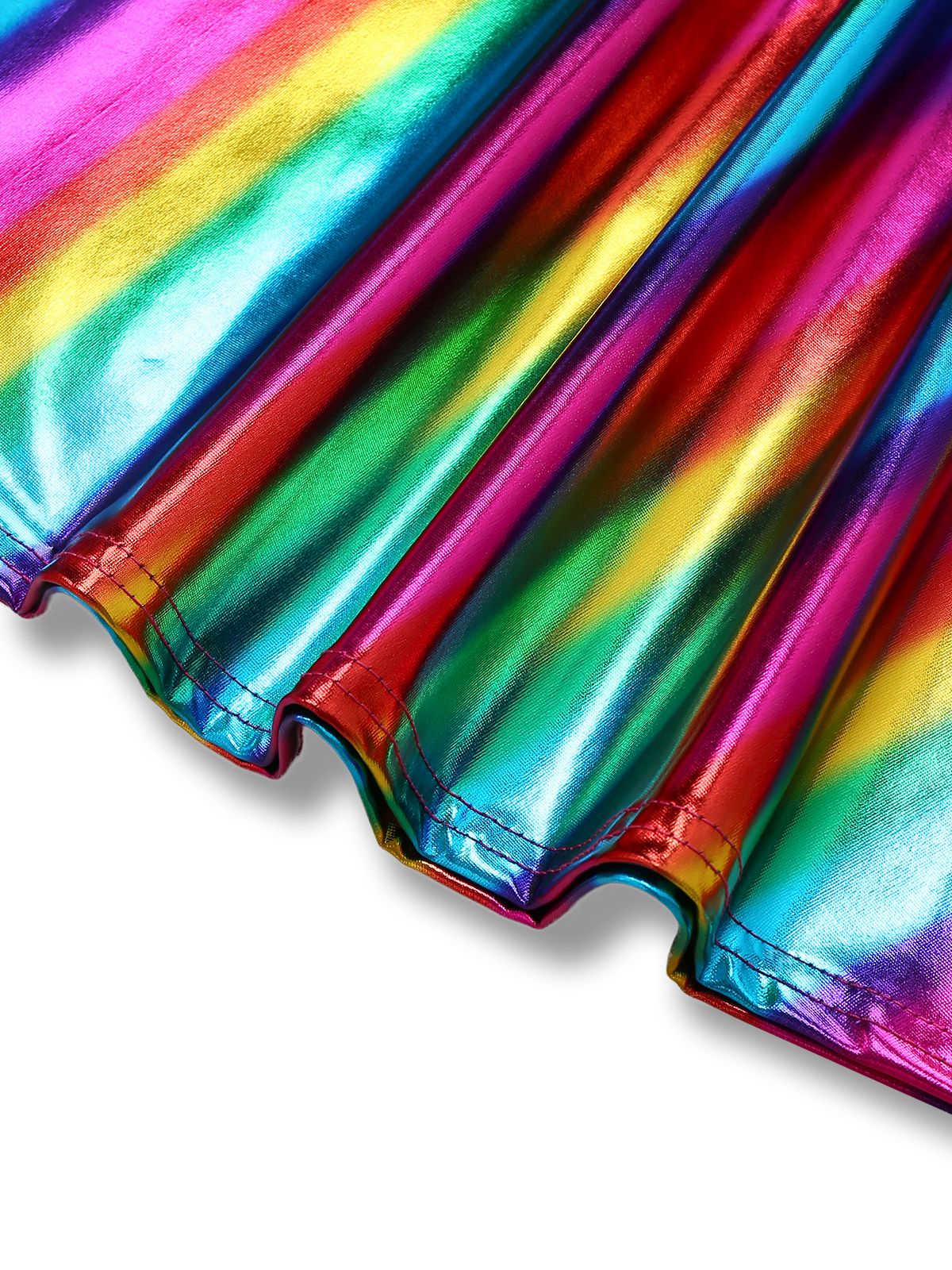 1970s Rainbow Colorblock Disco Halter Jumpsuit - Image 8