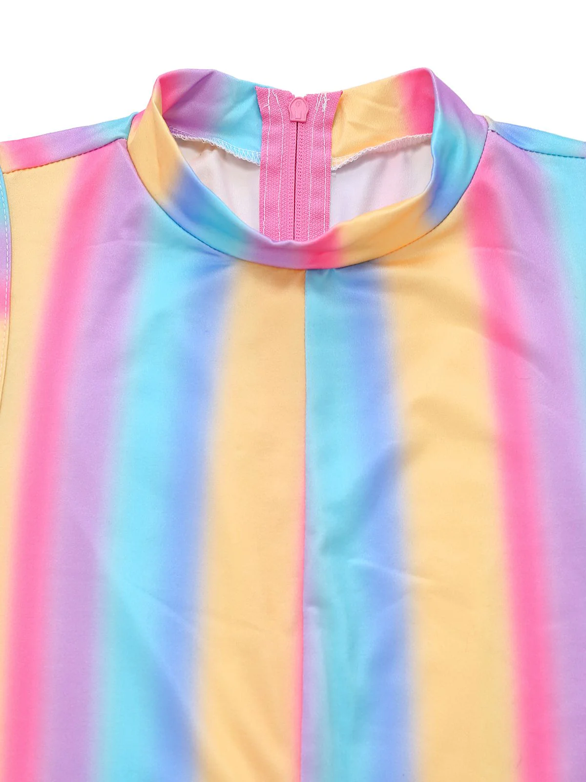 1970s Rainbow Stripe Sleeveless Wide-Leg Jumpsuit - Image 3