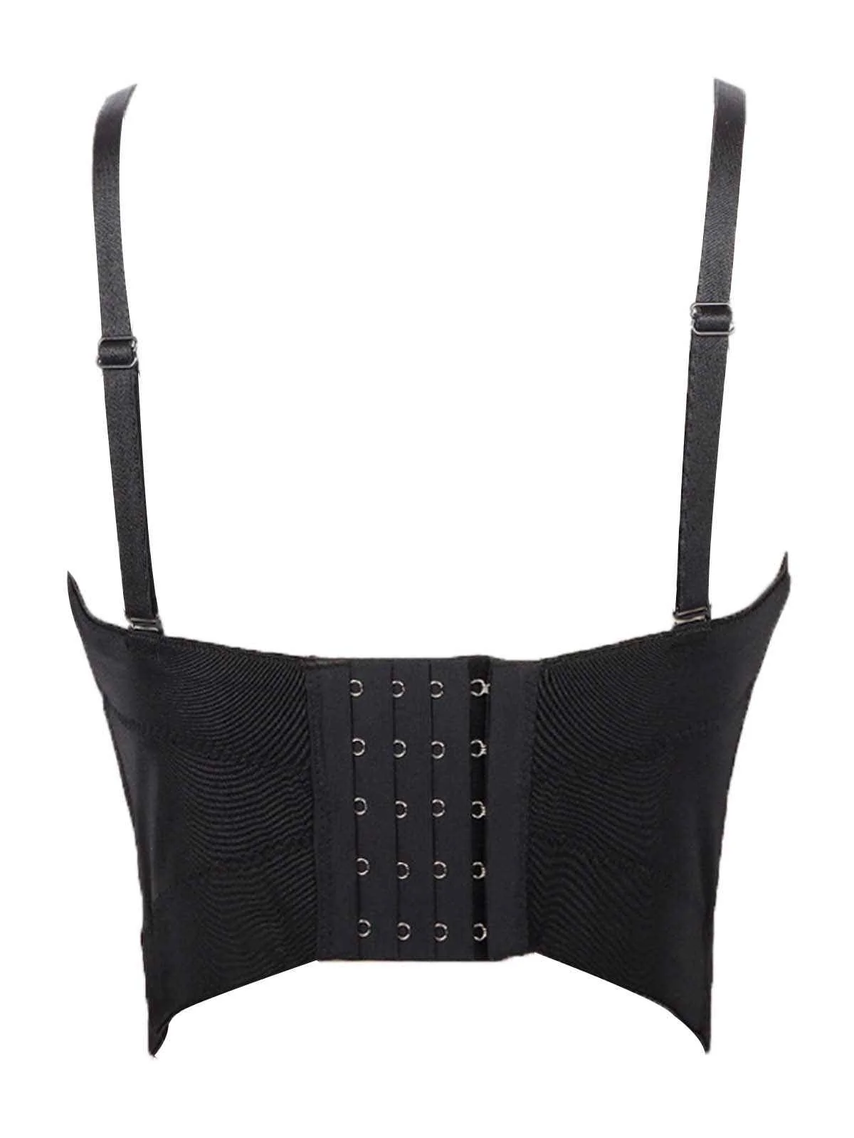1970s Rhinestone Pearl Spaghetti Strap Corset Top - Image 7