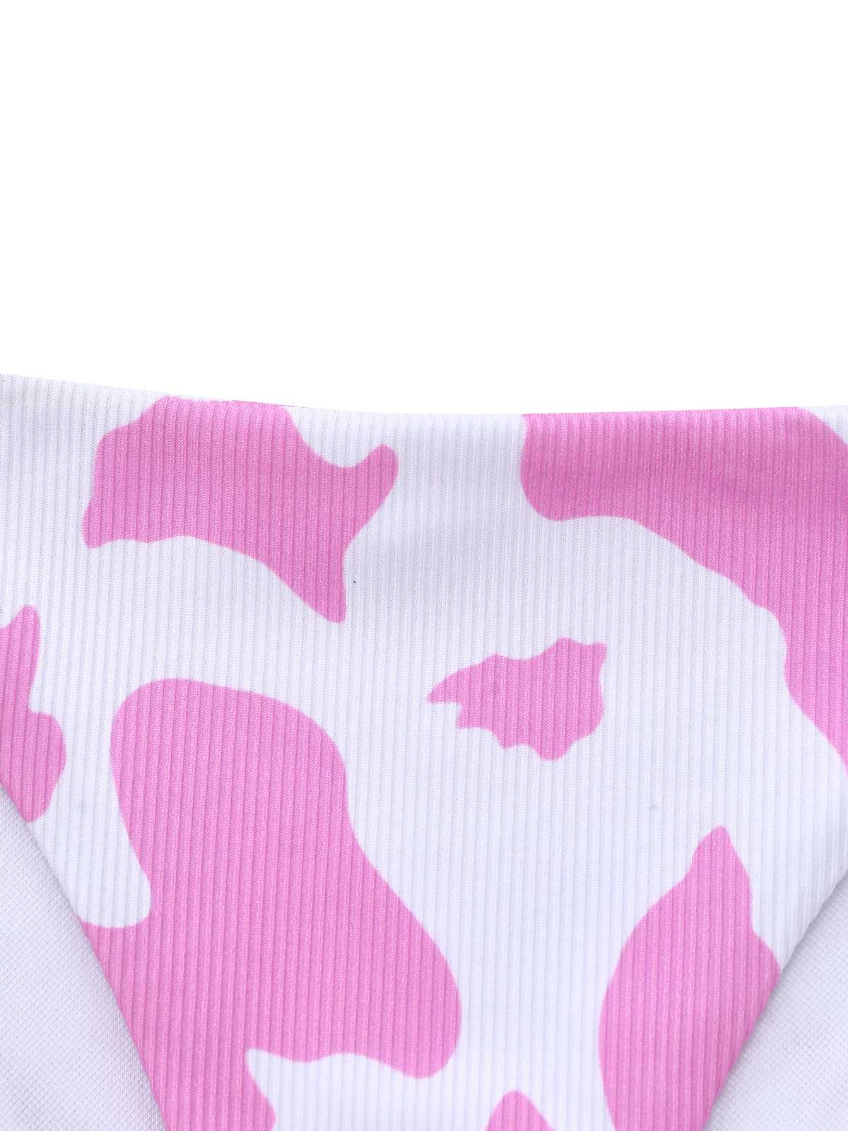 1970s Ribbed Cow Print Chain Halter Bikini Set - Image 7