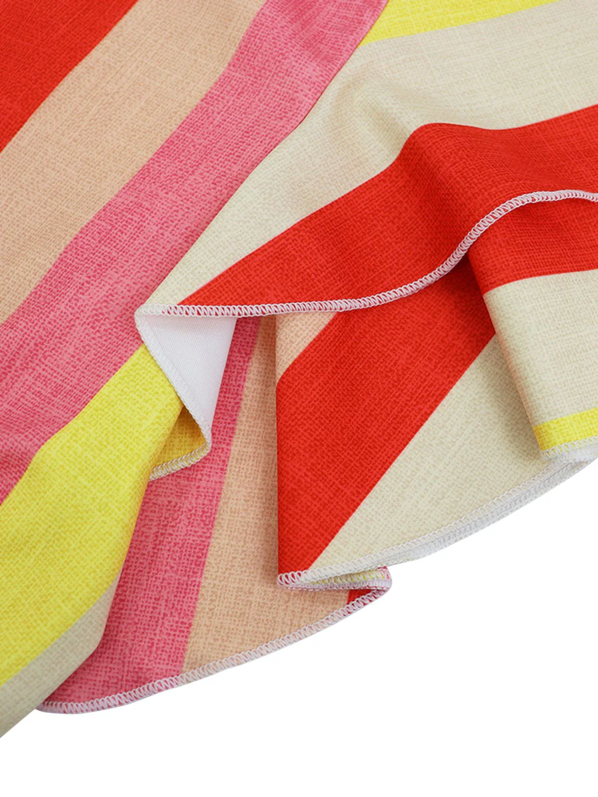1970s Roman Stripes Ruffle Sleeve Dress - Image 3