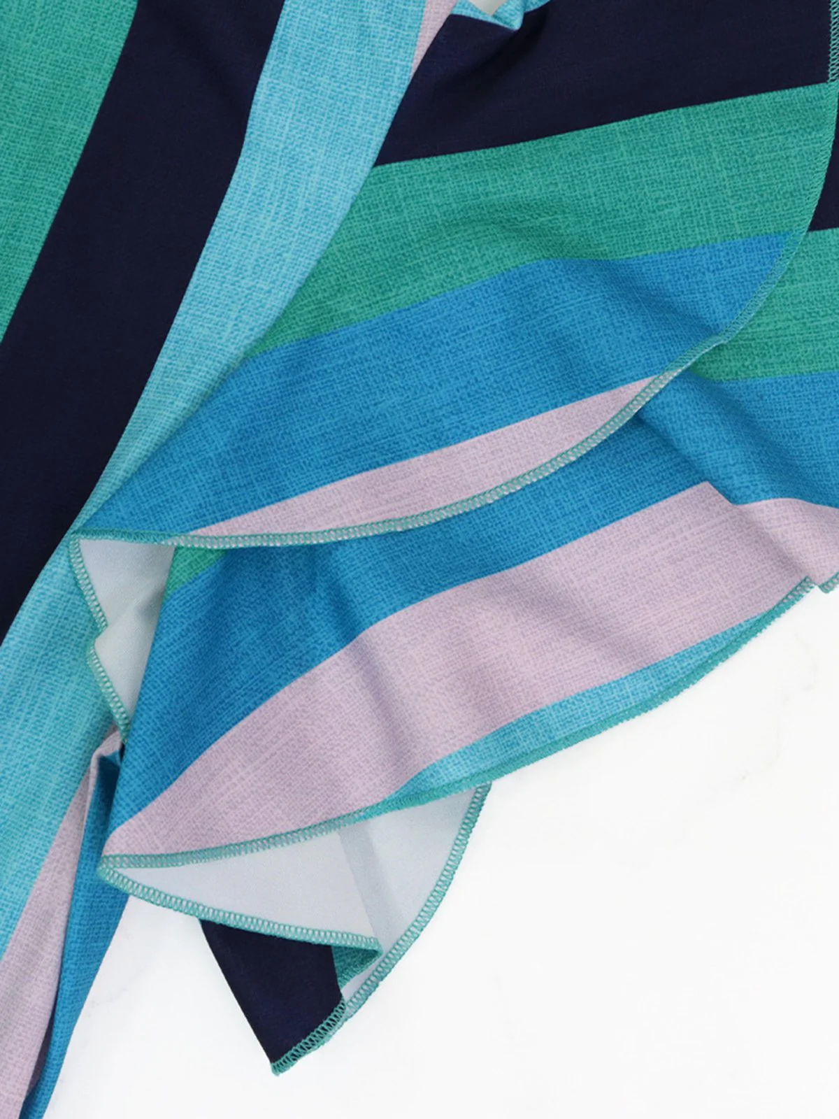 1970s Roman Stripes Ruffle Sleeve Dress - Image 6