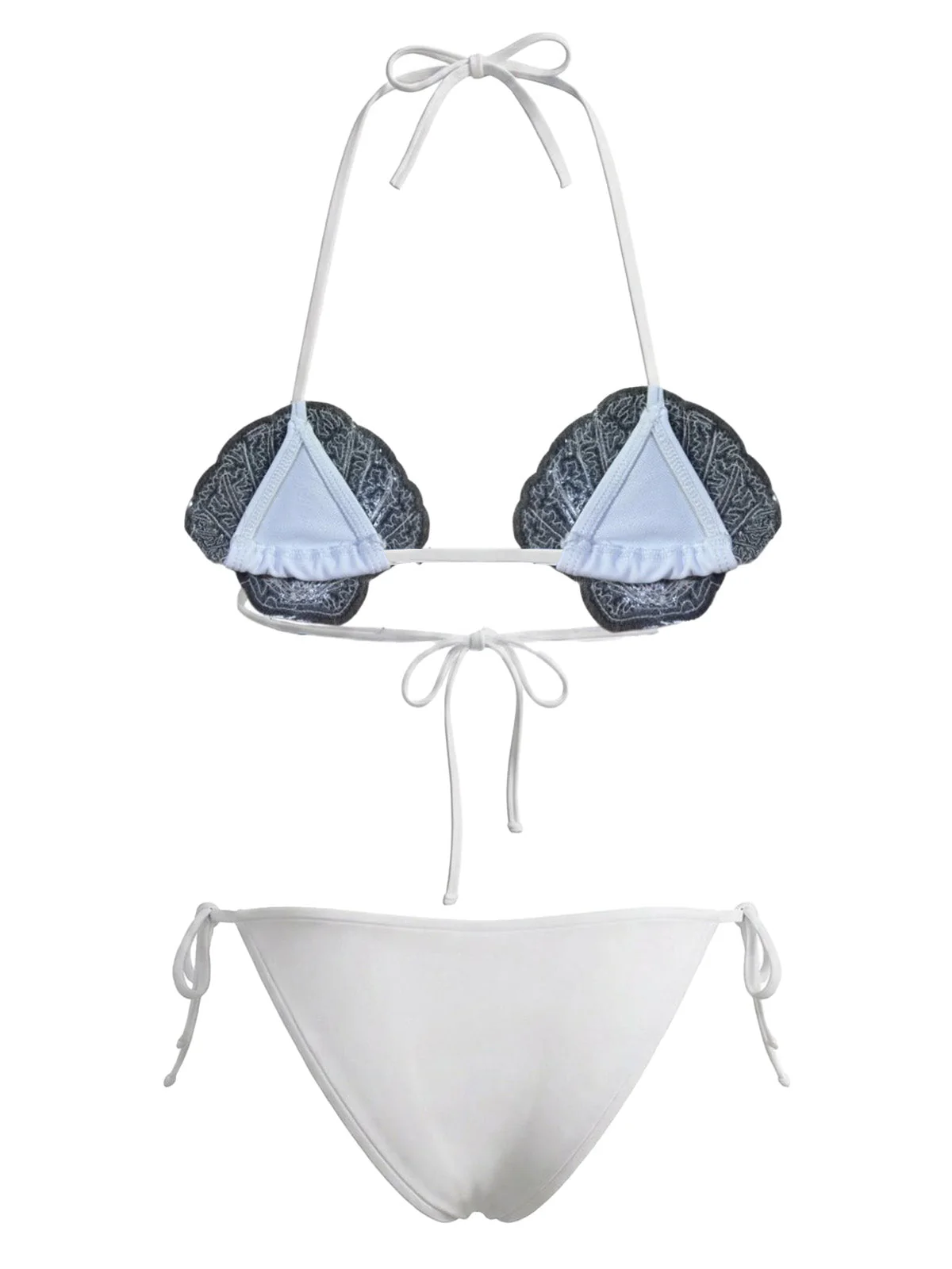 1970s Sequined Embellished Shell Triangle Bikini Set - Image 5