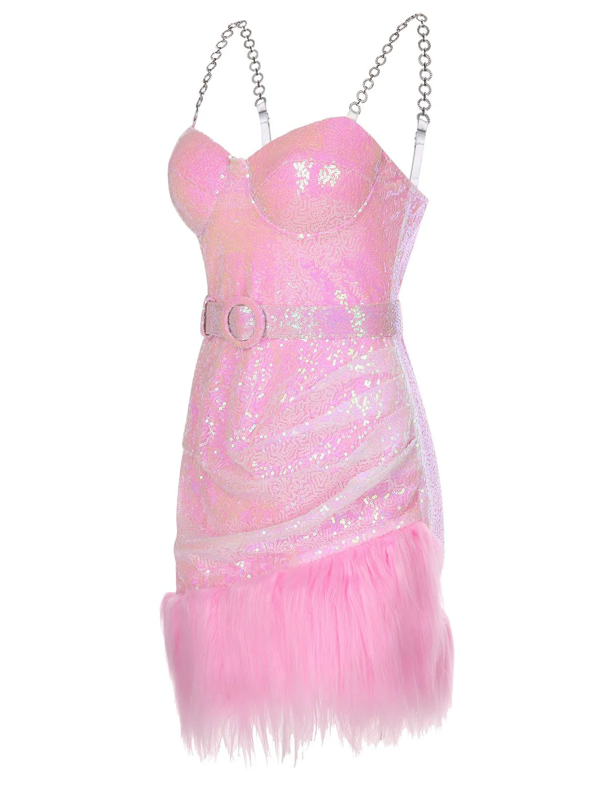 1970s Sequined Feather Spaghetti Strap Dress - Image 10