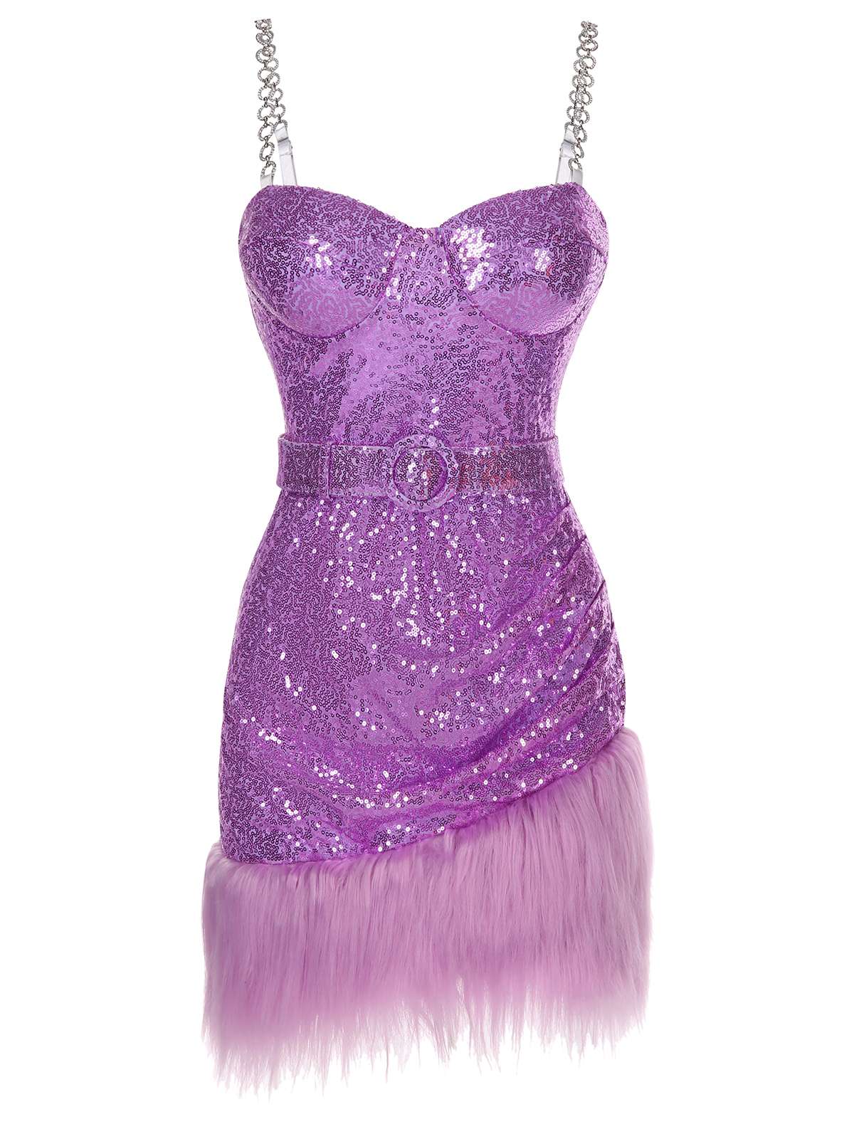 1970s Sequined Feather Spaghetti Strap Dress - Image 2