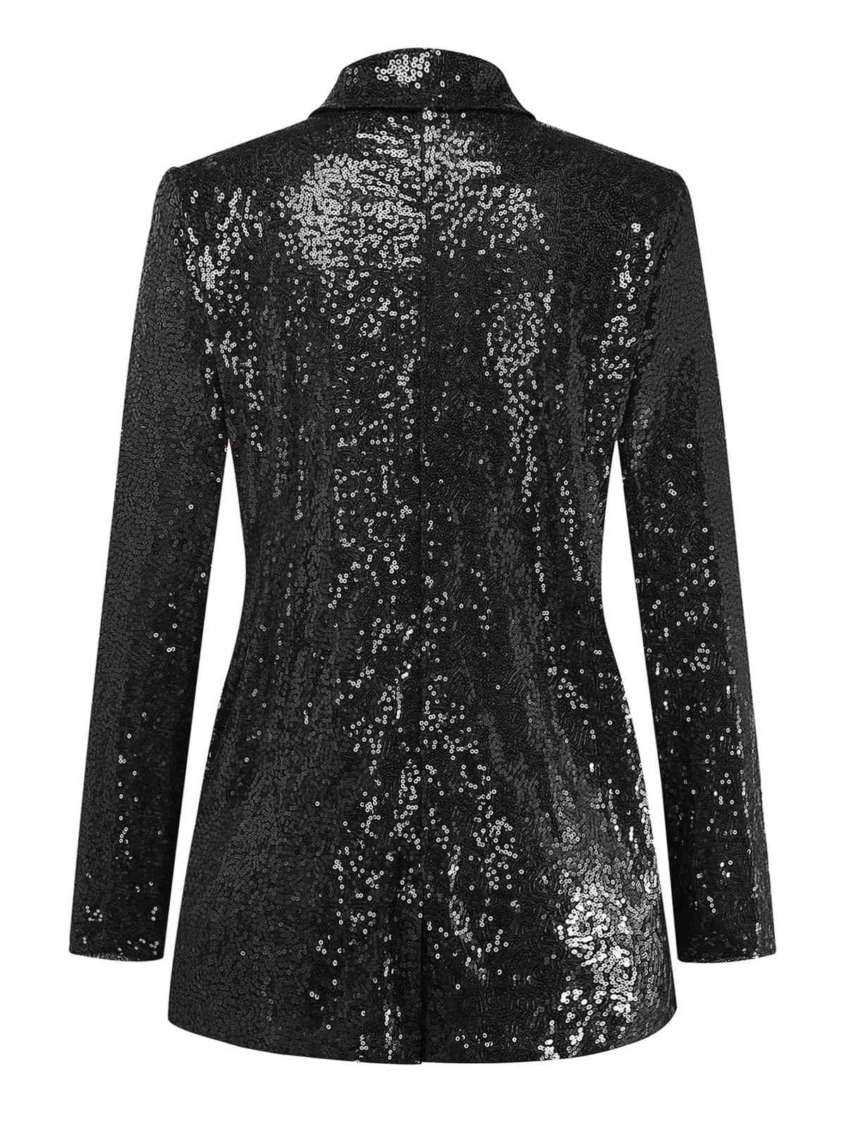 1970s Sequined Lapel Long Sleeve Jacket - Image 8