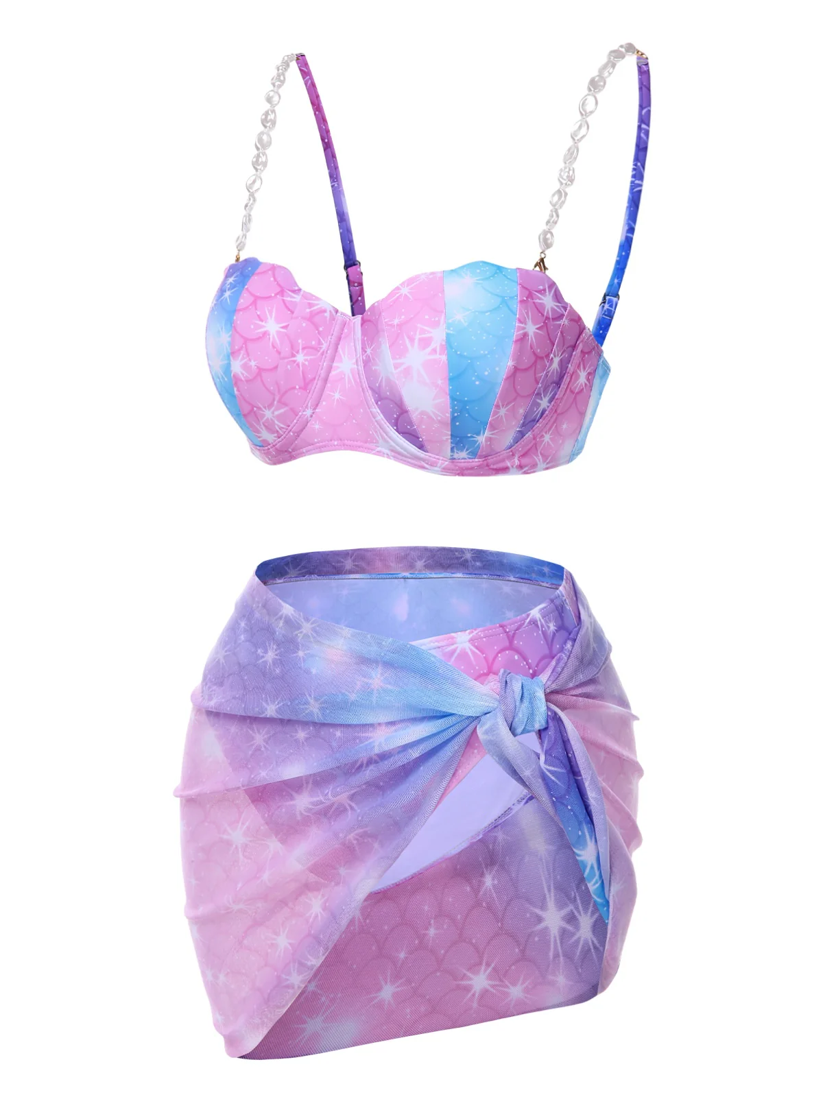 1970s Shell Pearl Chain Swimsuit & Cover-Up - Image 2