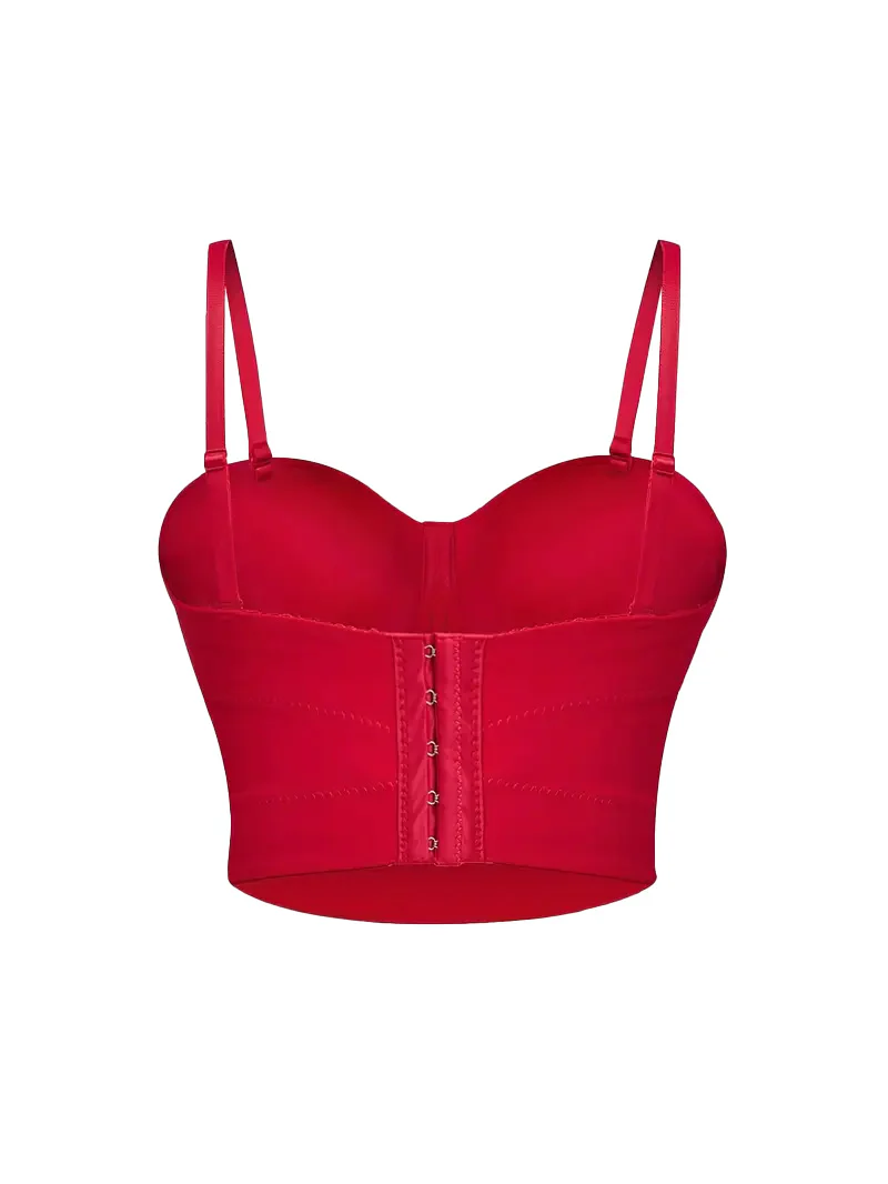 1970s Slip Crystal Cropped Bustier Top - Image 2