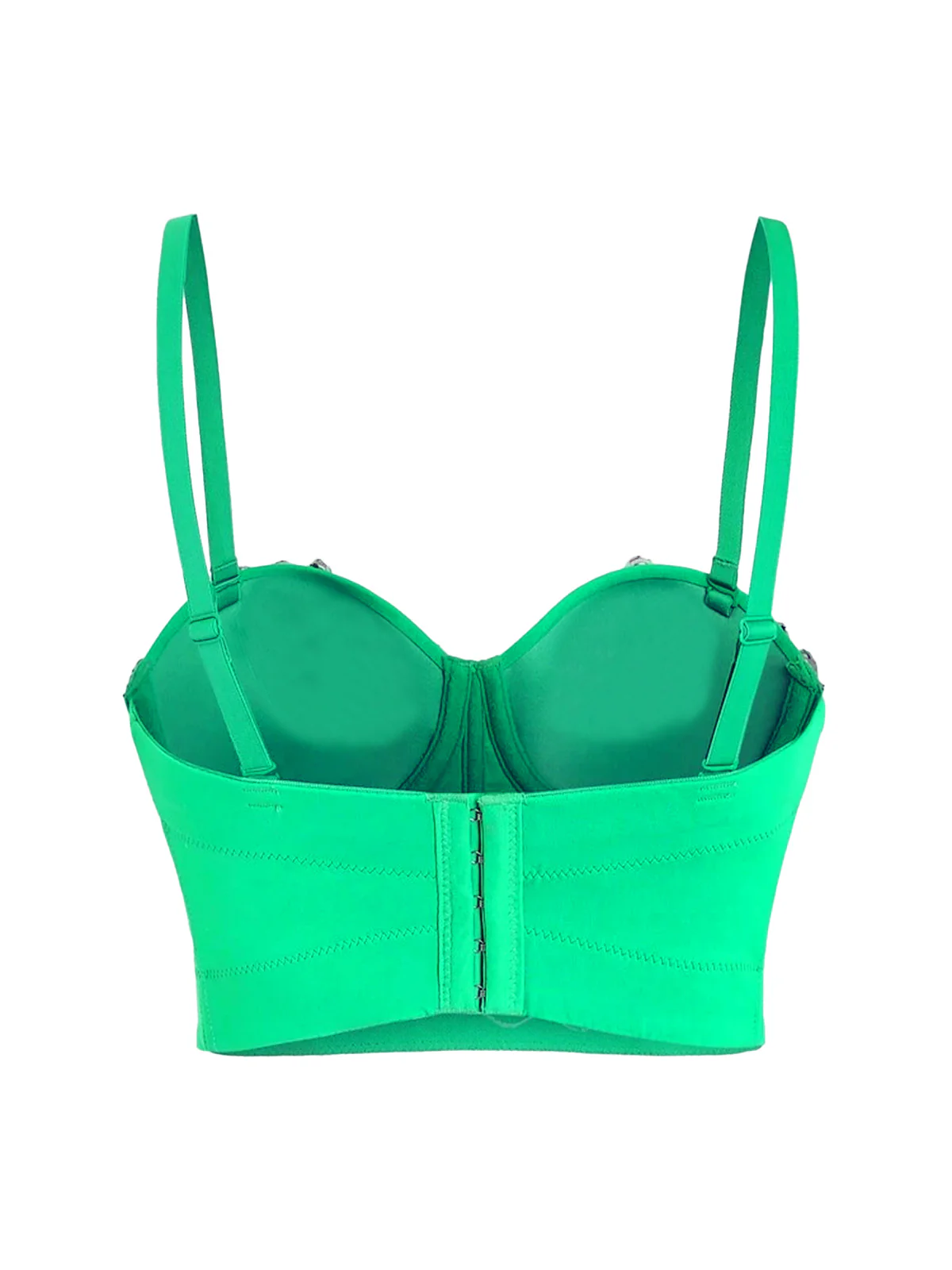 1970s Slip Crystal Cropped Bustier Top - Image 7