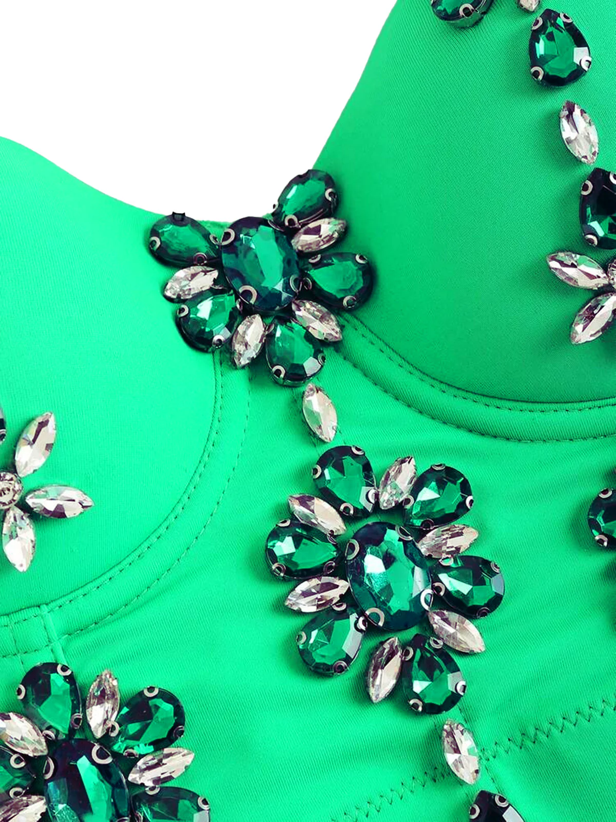 1970s Slip Crystal Cropped Bustier Top - Image 9