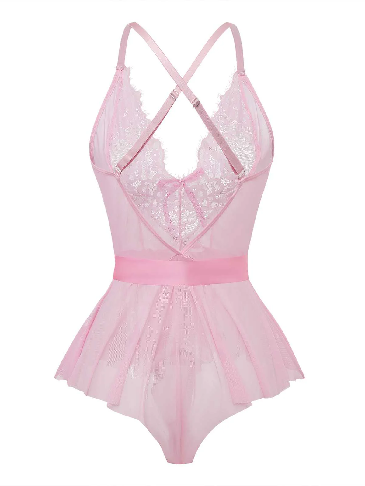 1970s Slip Floral Lace Bow Nightgown - Image 2