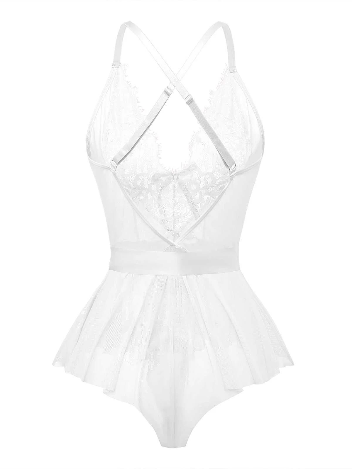 1970s Slip Floral Lace Bow Nightgown - Image 9