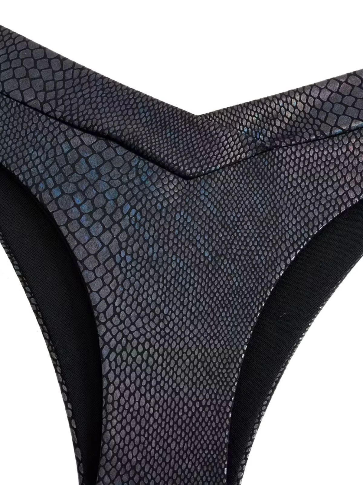 1970s Snakeskin Metallic Tie-Front Bikini Set - Image 6