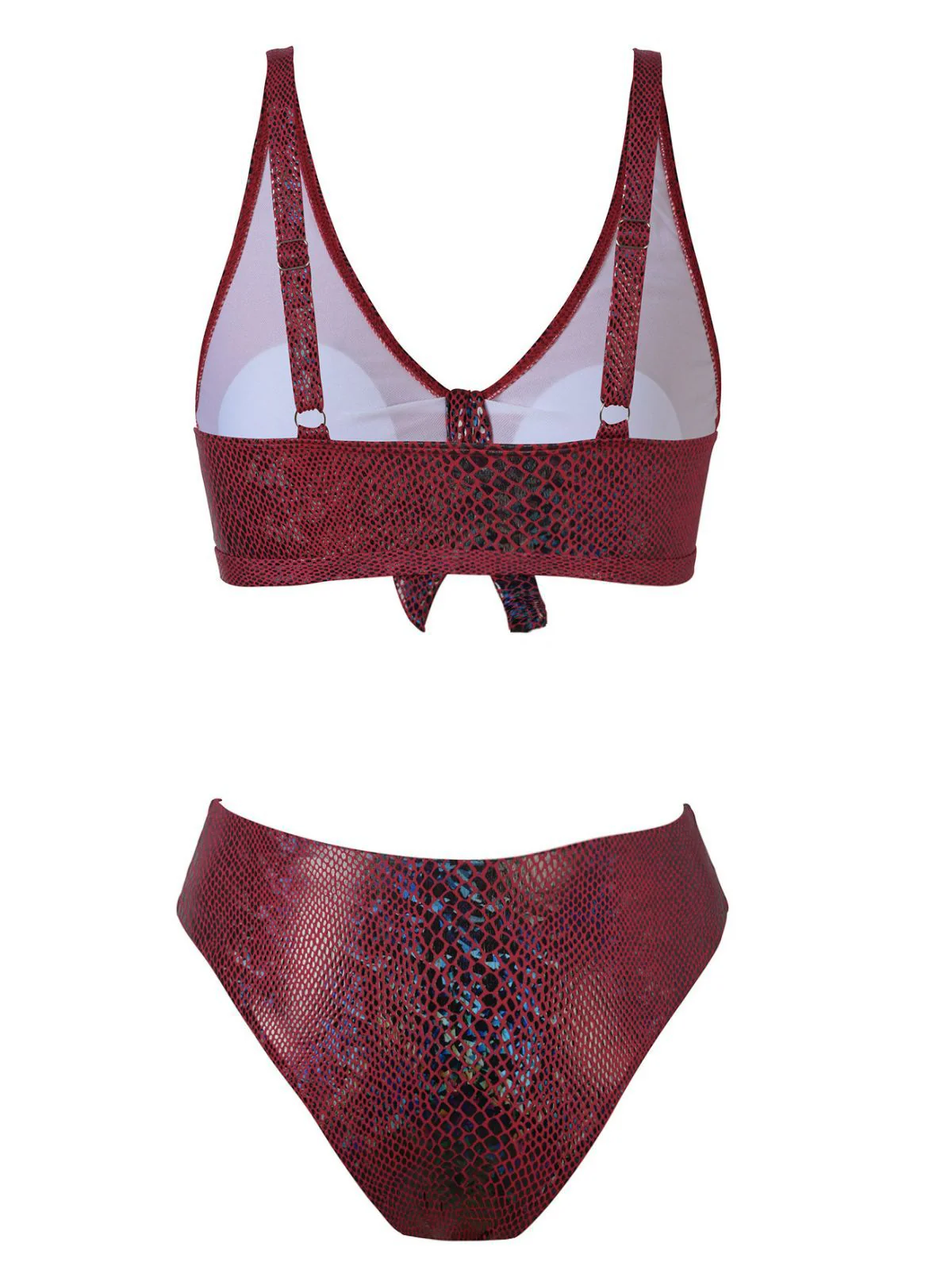 1970s Snakeskin Metallic Tie-Front Bikini Set - Image 8