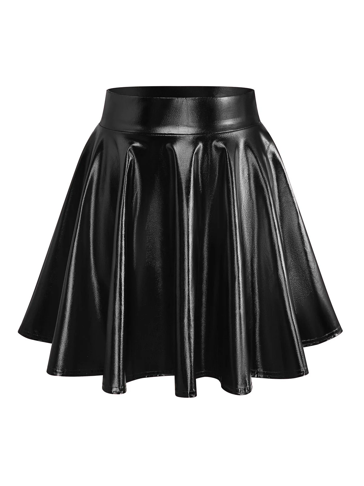 1970s Solid Disco Metallic Pleated Skirt - Image 3