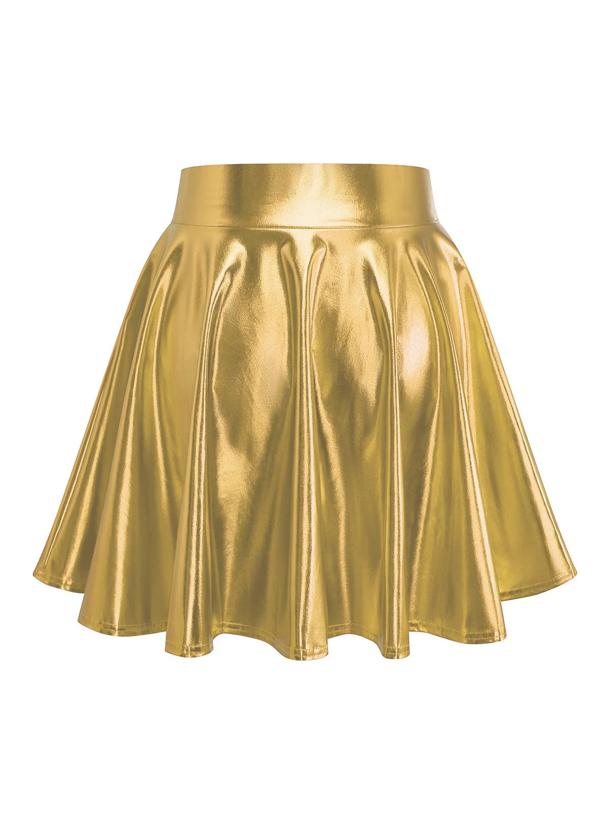 1970s Solid Disco Metallic Pleated Skirt - Image 6