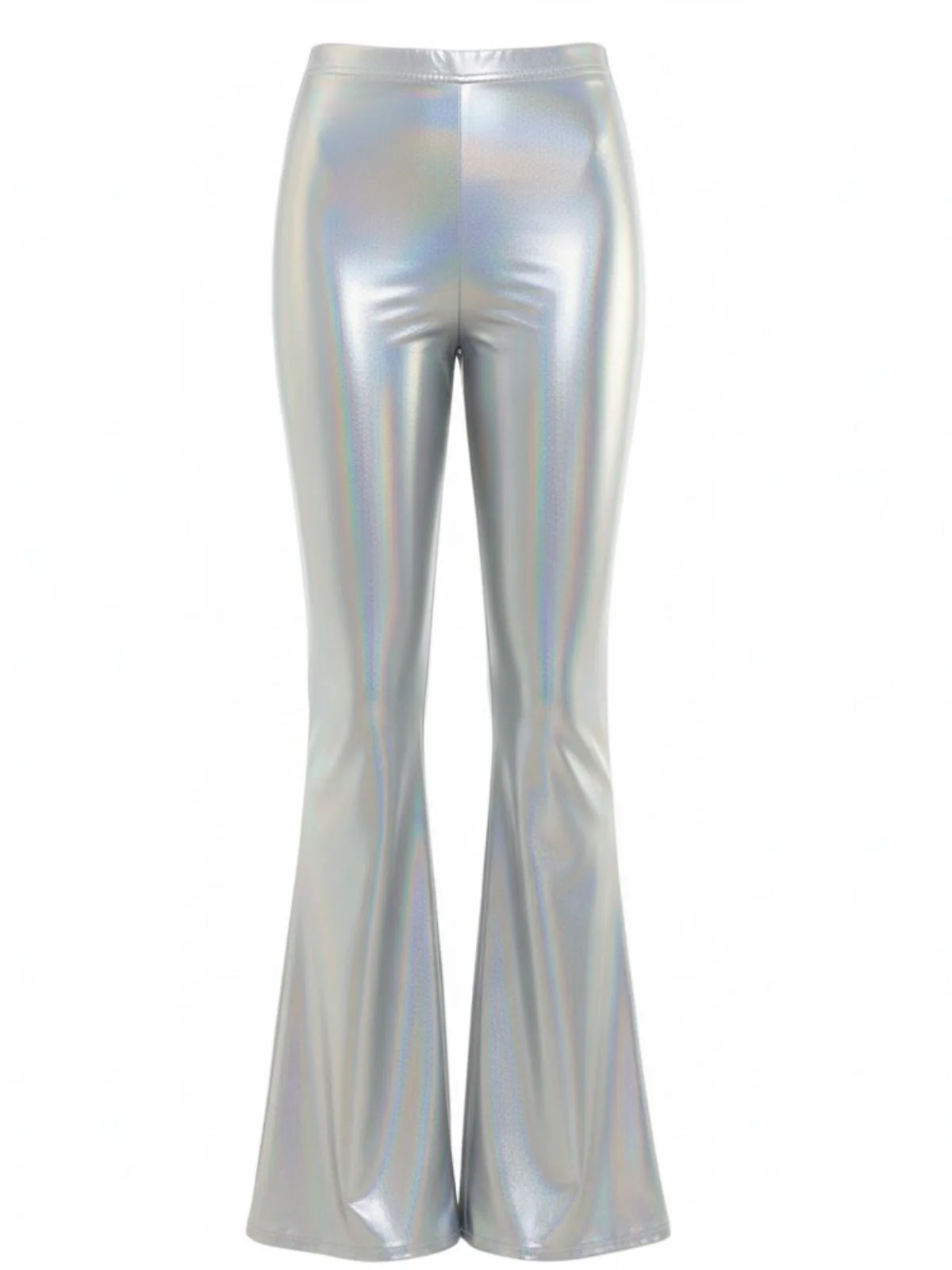 1970s Solid Laser Metallic Tight Bootcut Pants - Image 4
