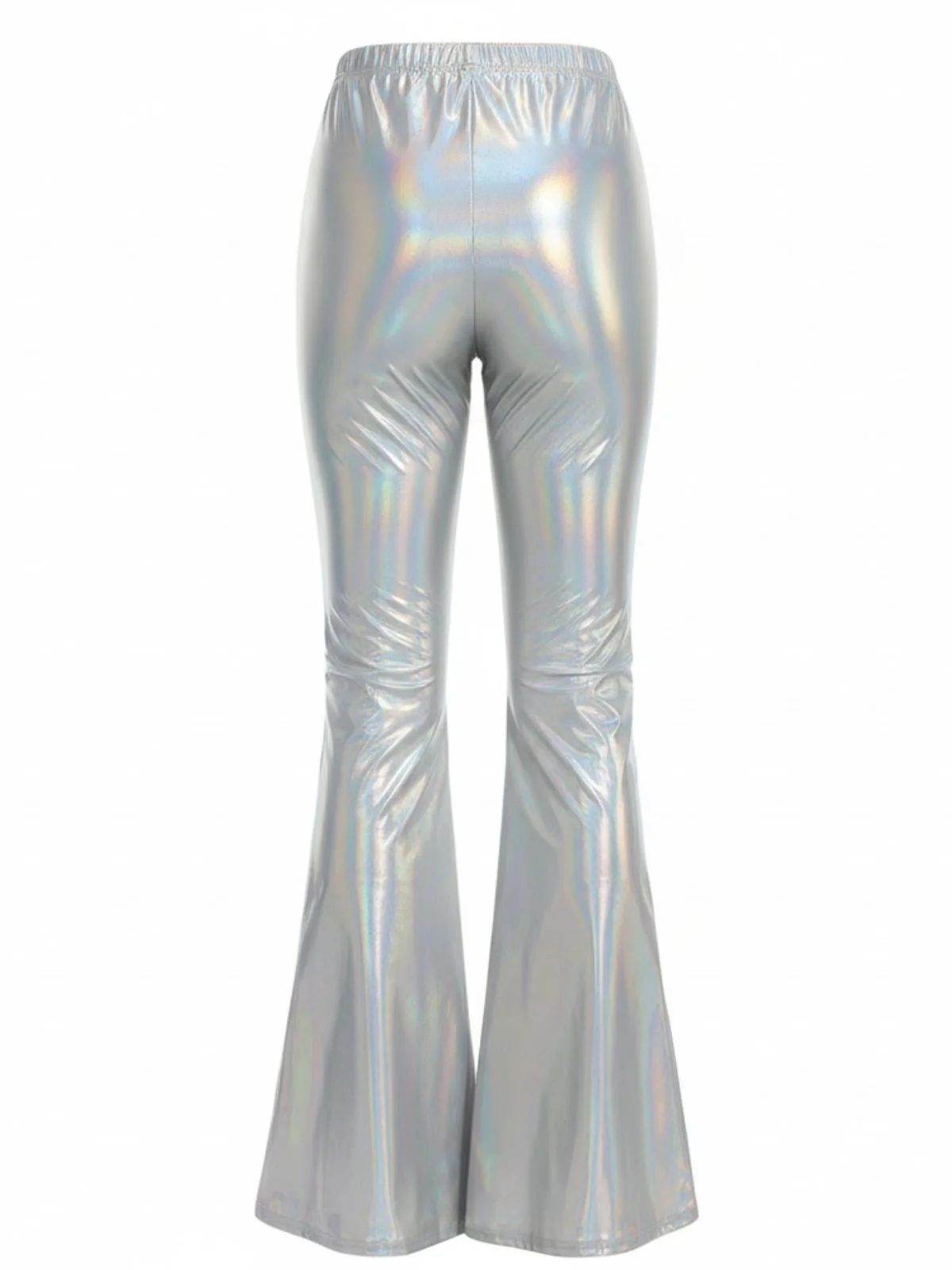 1970s Solid Laser Metallic Tight Bootcut Pants - Image 5