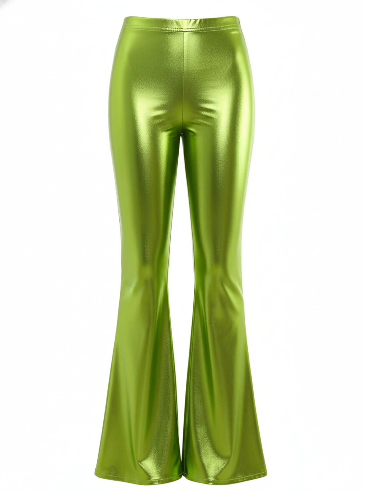 1970s Solid Laser Metallic Tight Bootcut Pants - Image 6