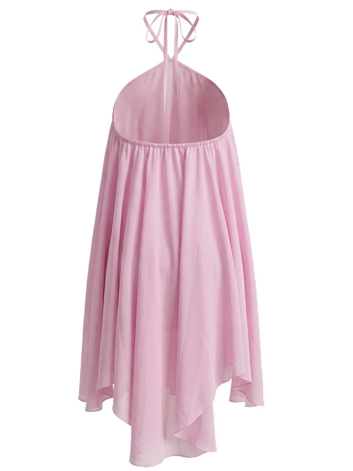 1970s Solid Multi-Layer Chiffon Bind Babydoll Dress - Image 3