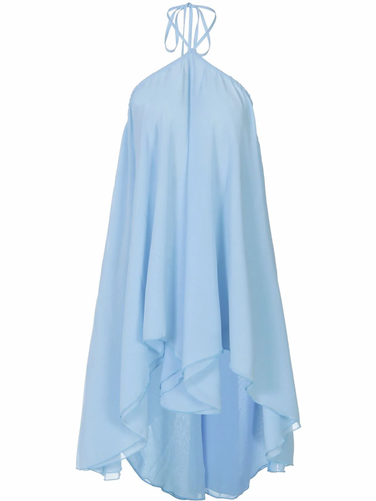 1970s Solid Multi-Layer Chiffon Bind Babydoll Dress - Image 6